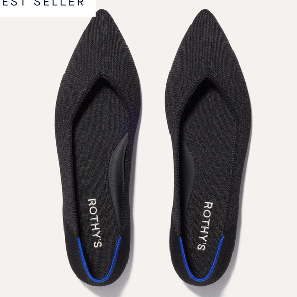 Rothy's Shoes - Rothy's Black Flats with Blue Accents